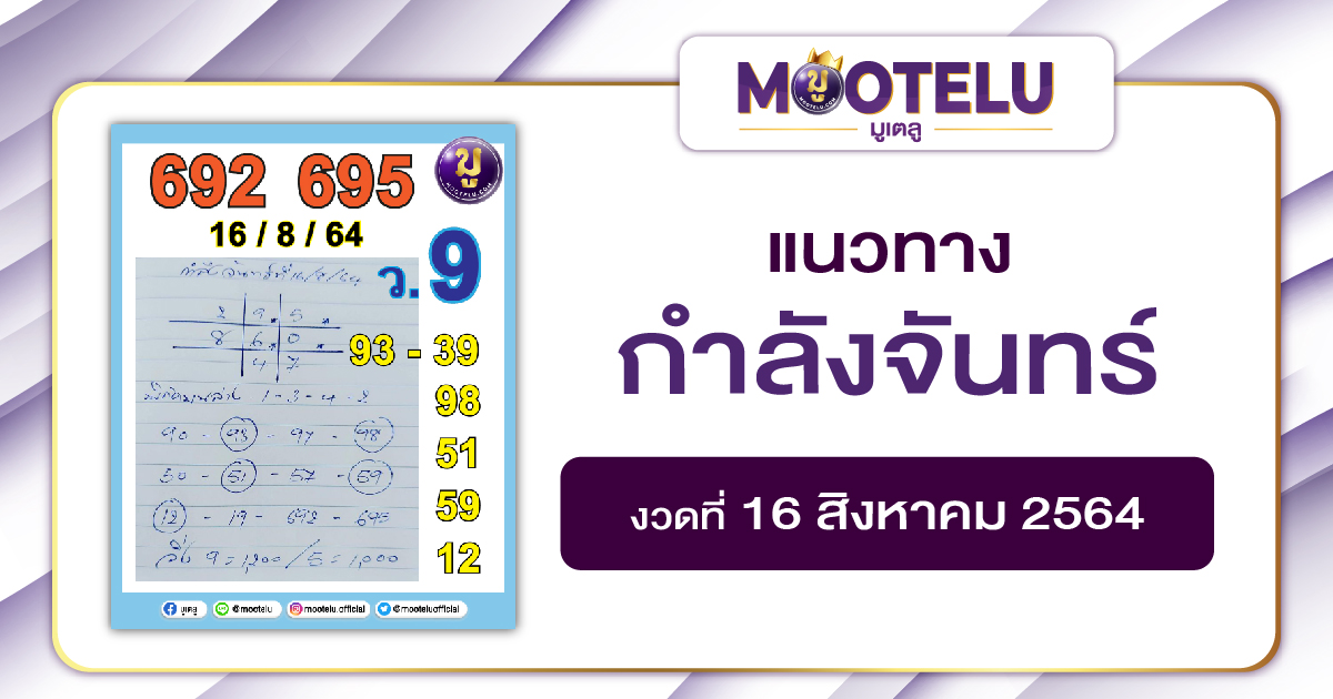 กำลังจันทร์ 16-08-64