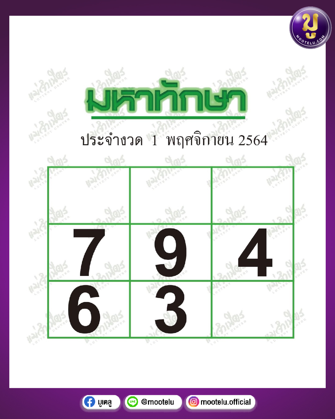 มหาทักษา 01-11-64