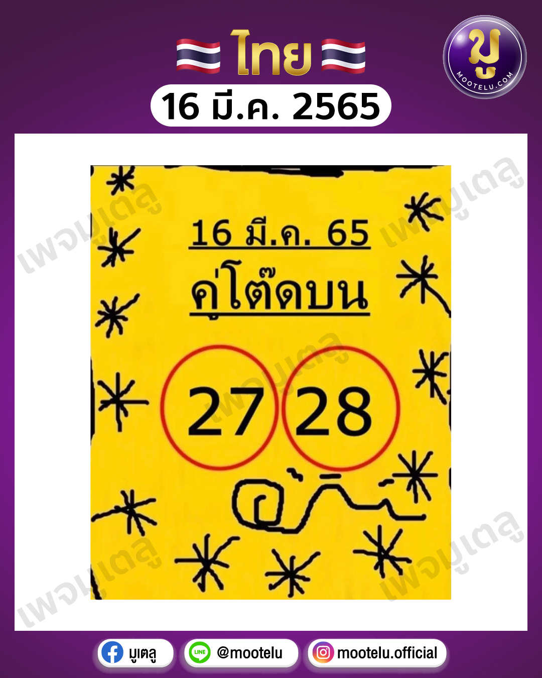 คู่โต๊ดบน 16-3-65