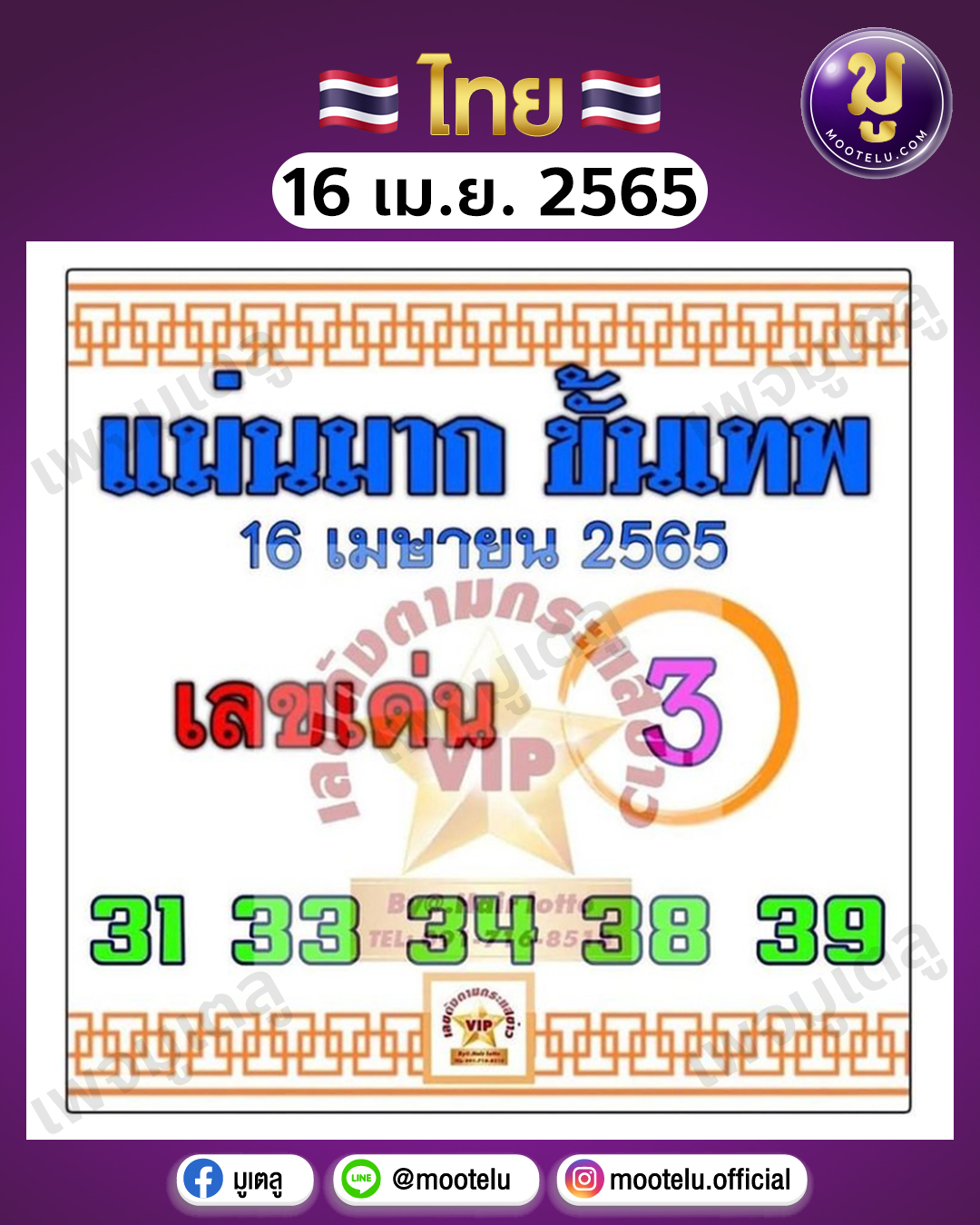 แม่นมาก ขั้นเทพ 16-4-65