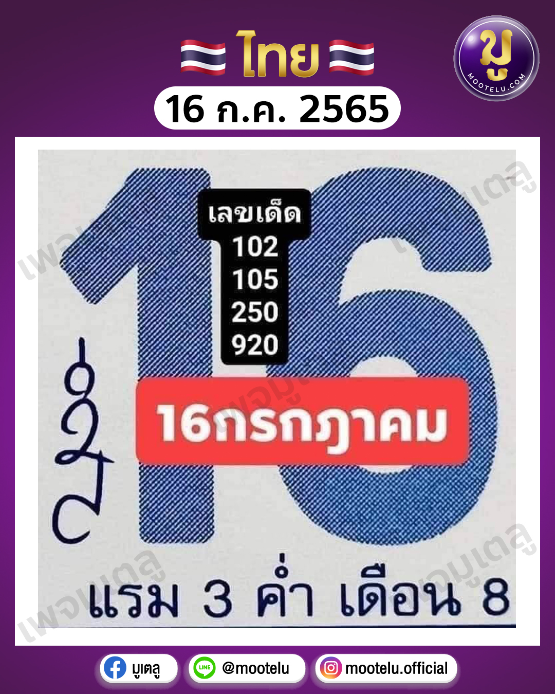 เลขปฎิทิน 16-7-65