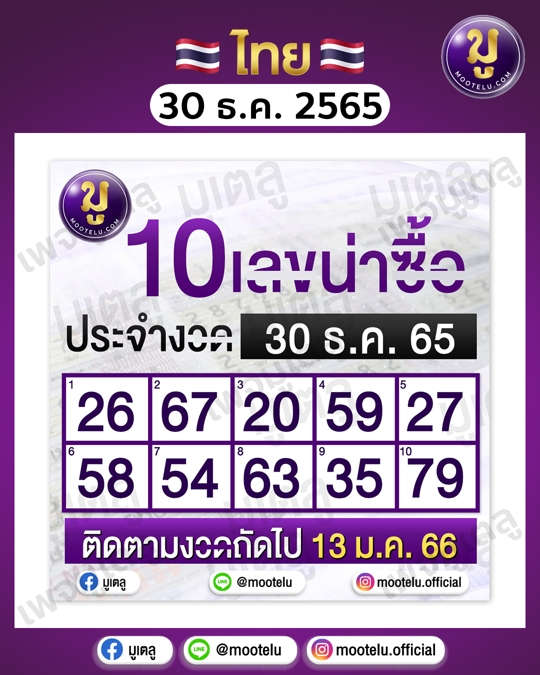 10เลขน่าซื้อ 30-12-65