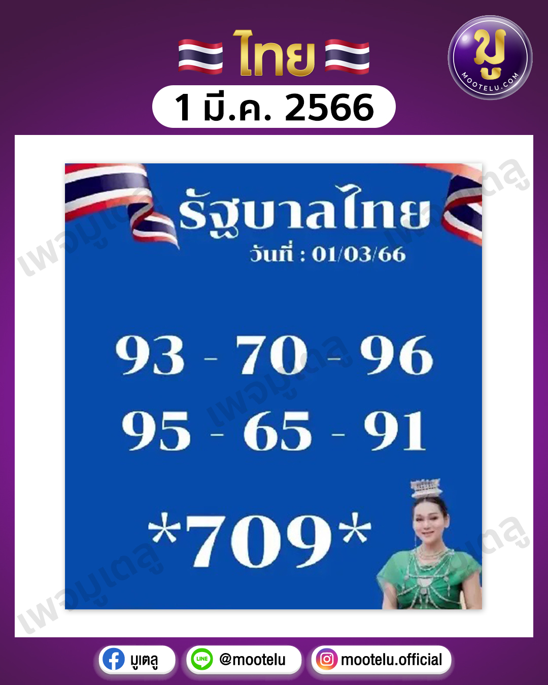 หวยเจ๊นุ๊ก บารมีมหาเฮง 1-3-66 