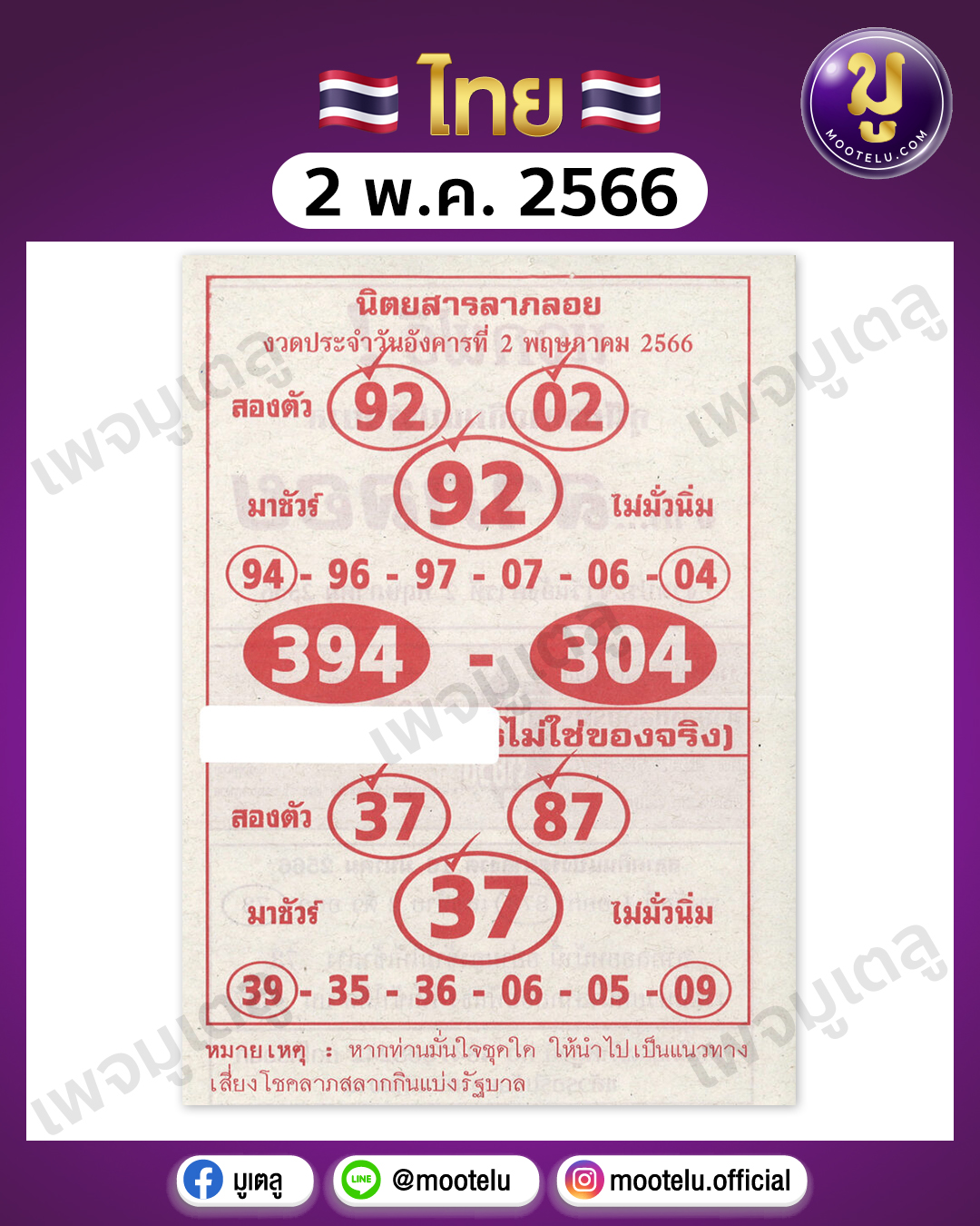 หวยลาภลอย 2-5-66