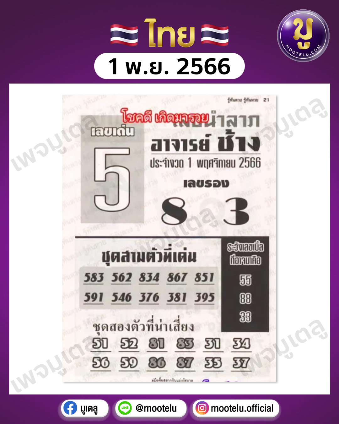 หวยอ.ช้าง 1-11-66 