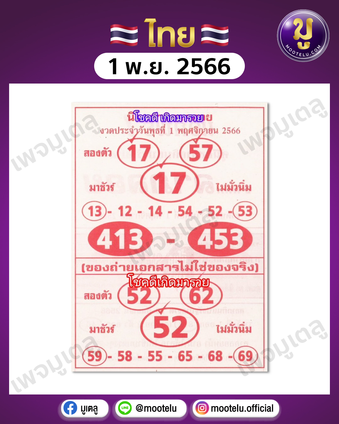 หวยลาภลอย 1-11-66 