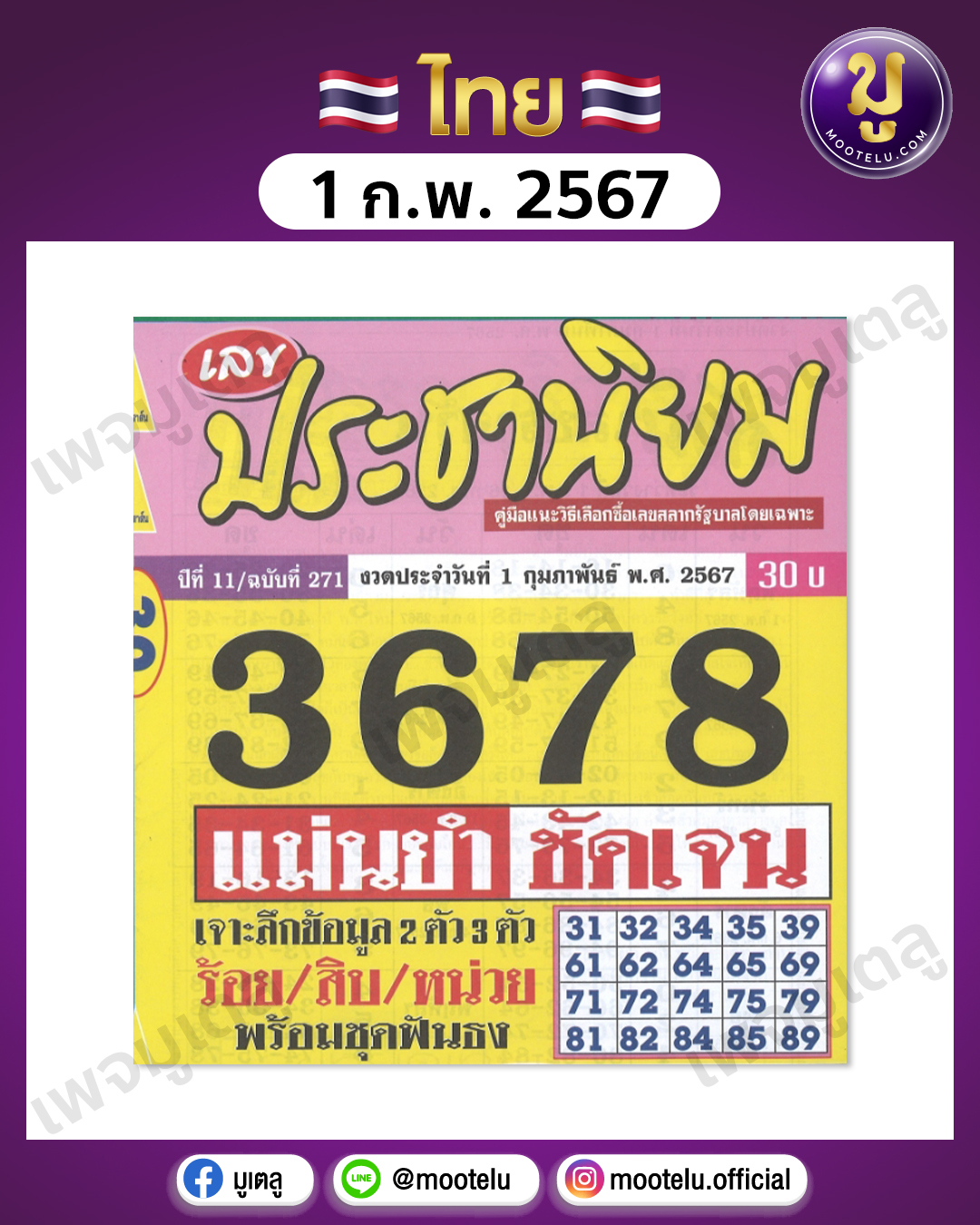 หวยประชานิยม 1-2-67 