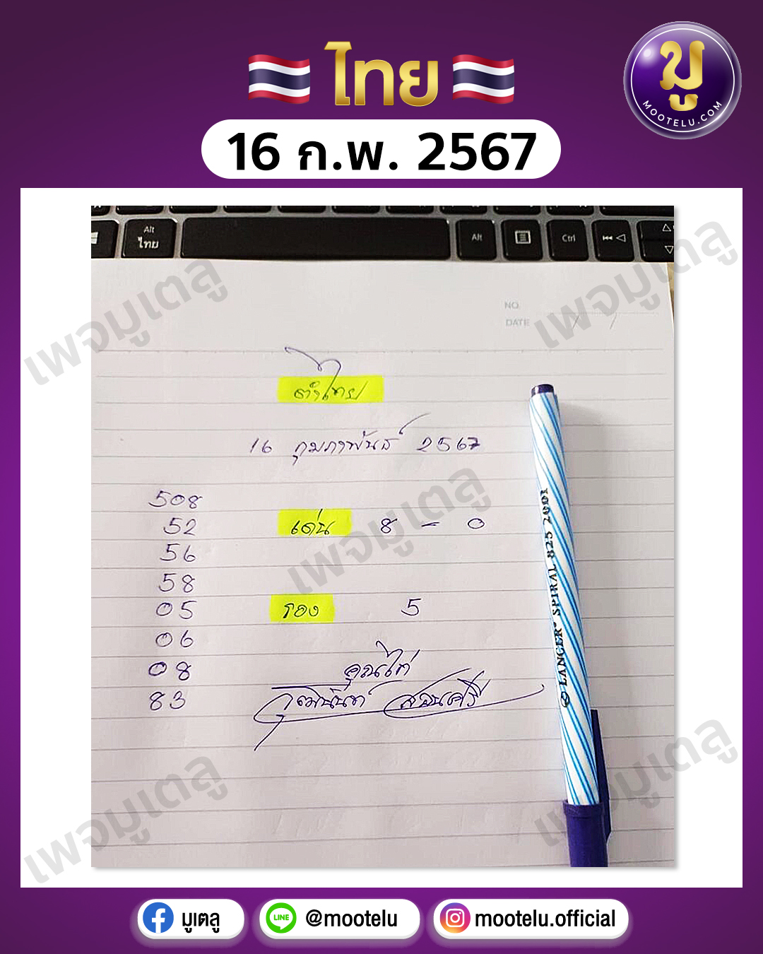 หวยจ้าวพายุ 16-2-67 