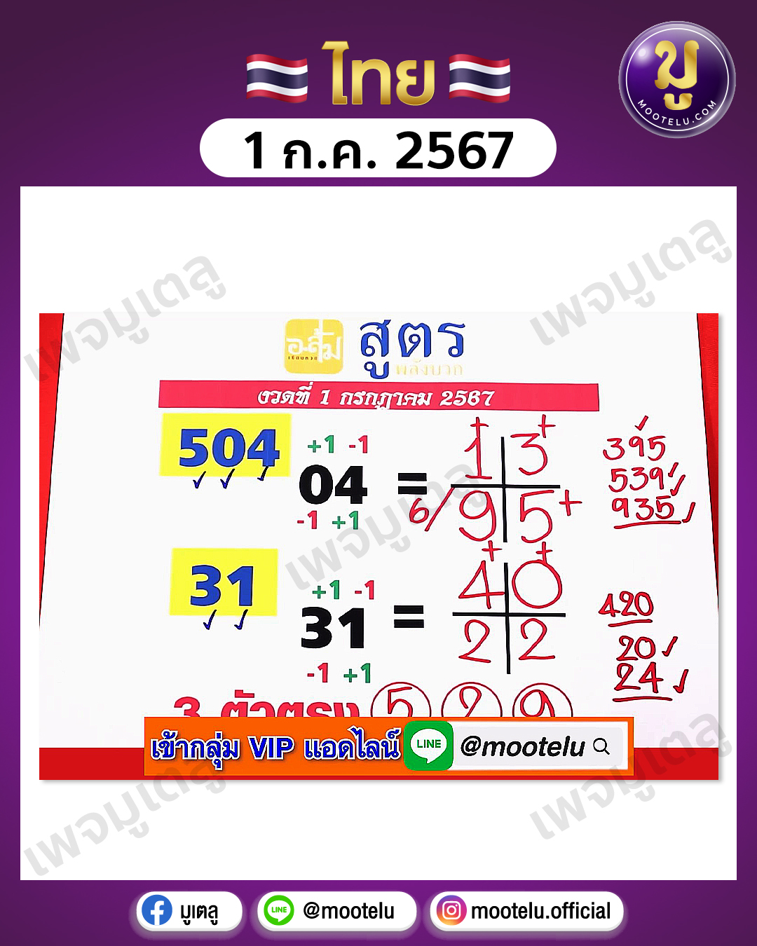 หวยอาจารย์ส้ม 1-7-67 
