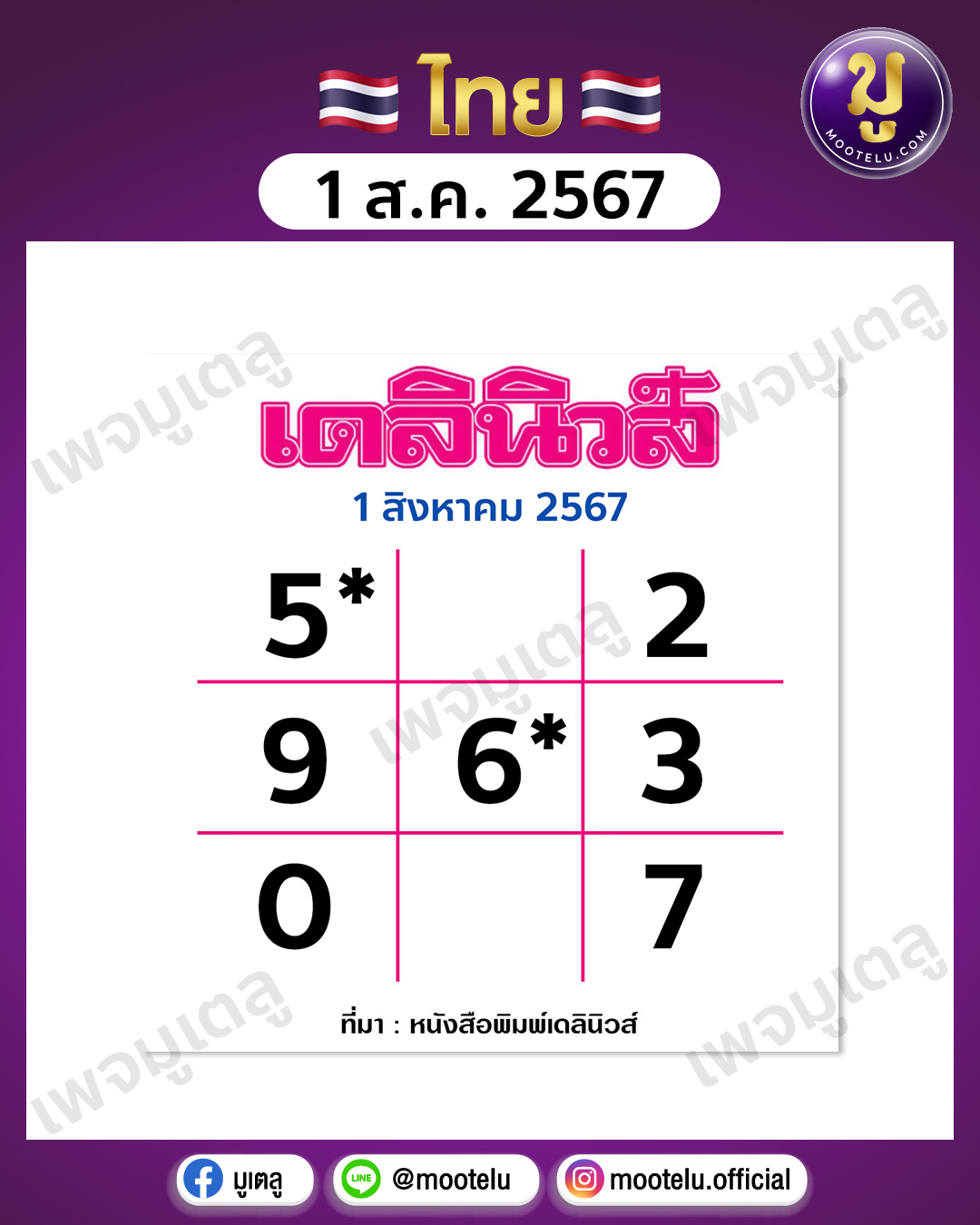 หวยเดลินิวส์ 1-8-67 